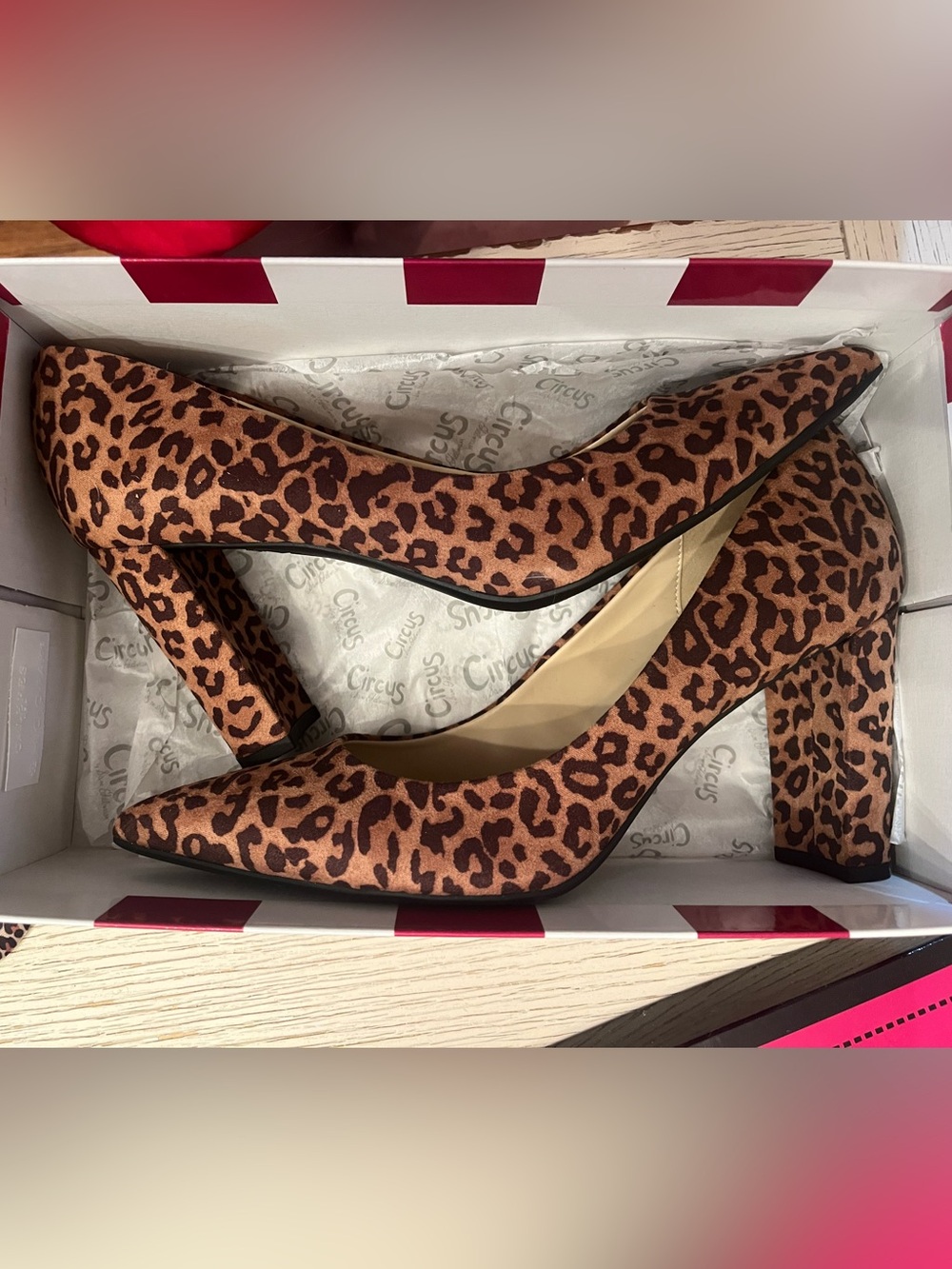 Circus by Sam Edelman -Minden Leopard Print Block Heel Pumps - Brown size 9.5
